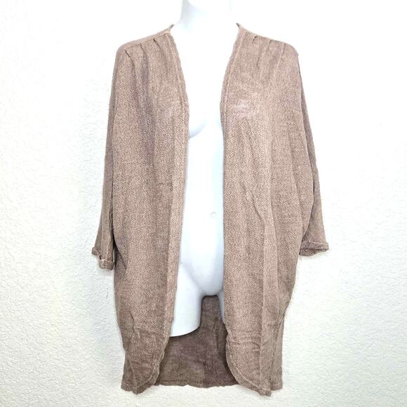Easel Boho Hacci Knit 3/4 Sleeve Open Cardigan Sweater Size 3X NWT Lightweight - Picture 2 of 5